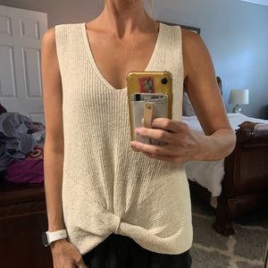 Twist front sweater tank